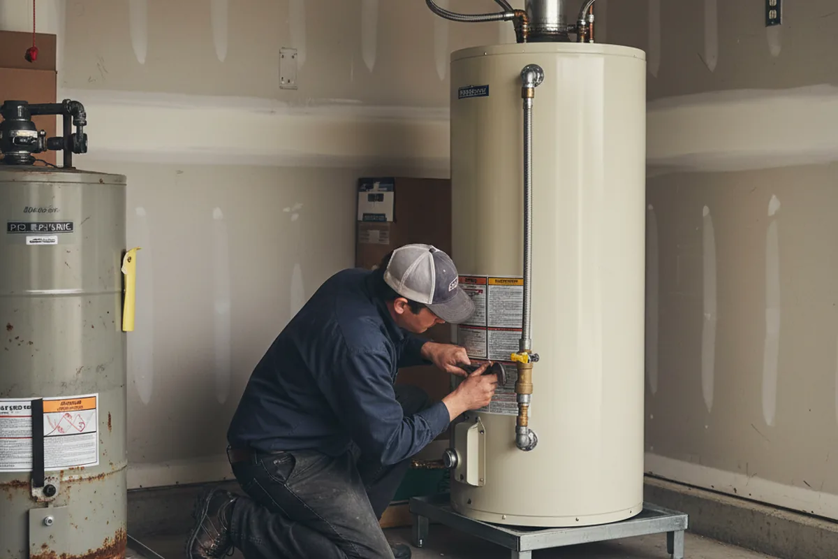 Water heater and shutoff valve replacement in Sadler